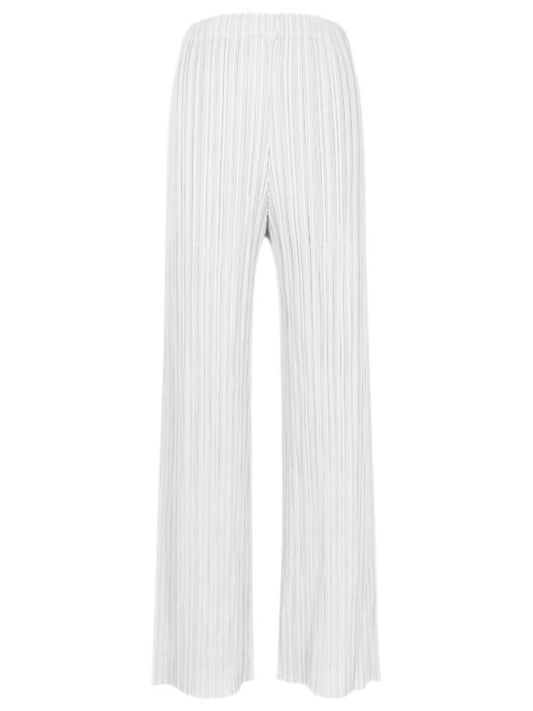 Pantalones plisados casuales de pierna ancha para mujer