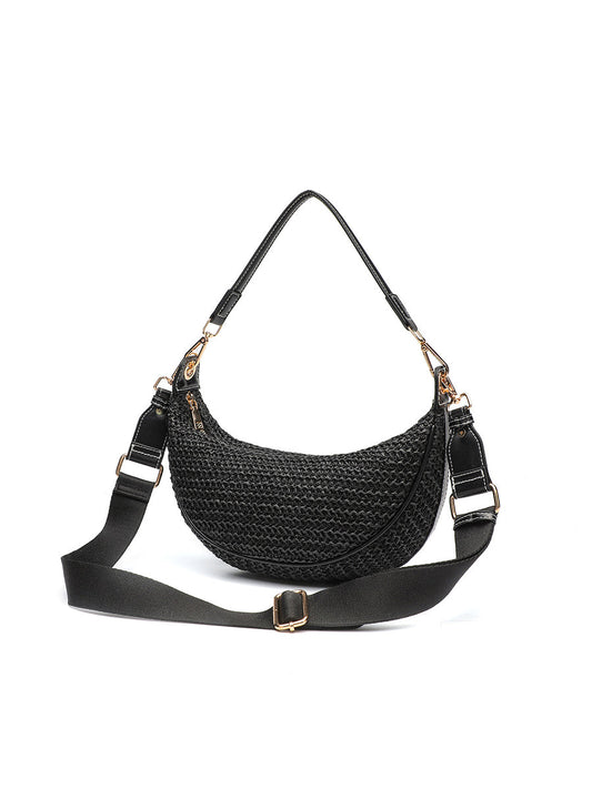 Bolso cruzado casual de hombro para mujer Bolso tejido para debajo del brazo