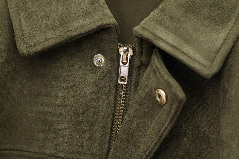 Chaqueta Oversize con Manga Murciélago Efecto Gamuza