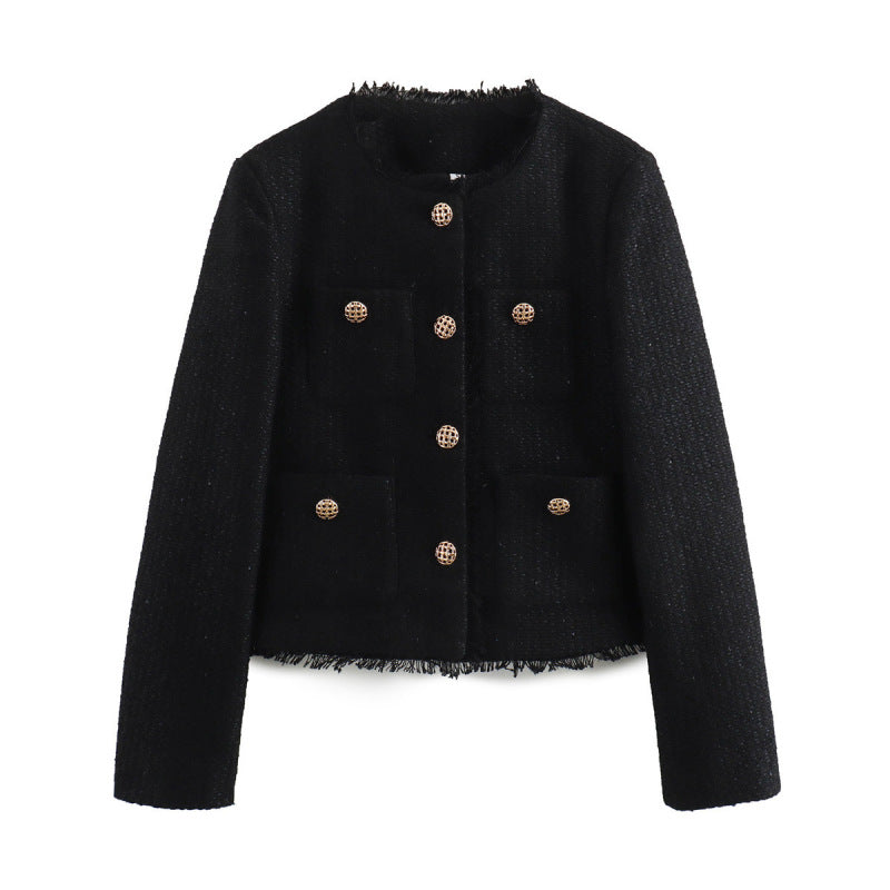 Chaqueta Corta de Bouclé con Botones Joya