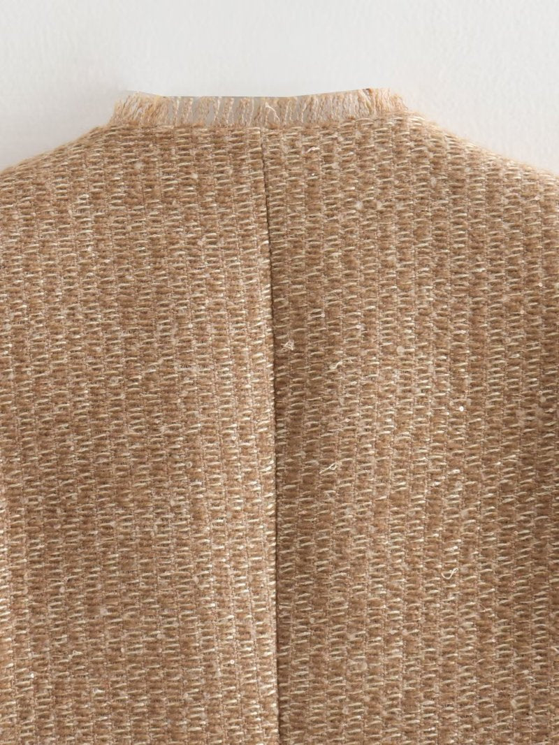 Chaqueta Corta de Bouclé con Botones Joya