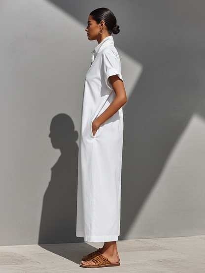 Vestido maxi relajado con media cremallera