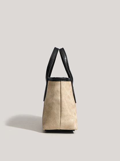 Bolso de mano oblicuo para mujer retro de otoño e invierno Bolso tipo cubo de PU