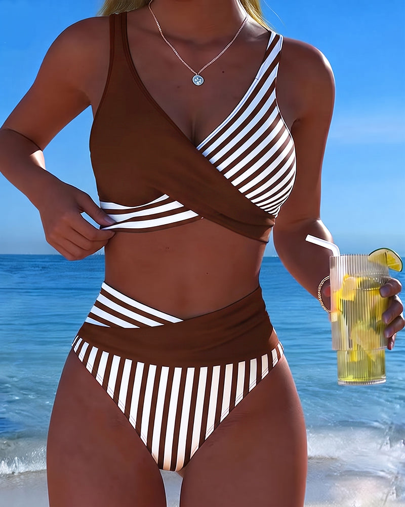 Bikini con tiras cruzadas – estampado