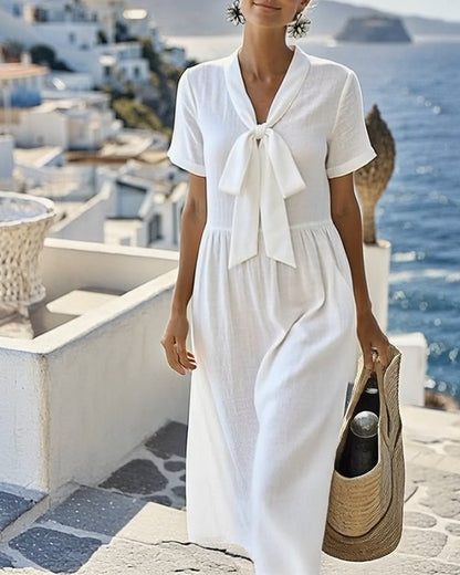 Kleid elegant kurzärmlig A-Linie