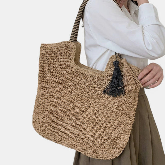 Bolso Shopper Yute Marrón Mujer