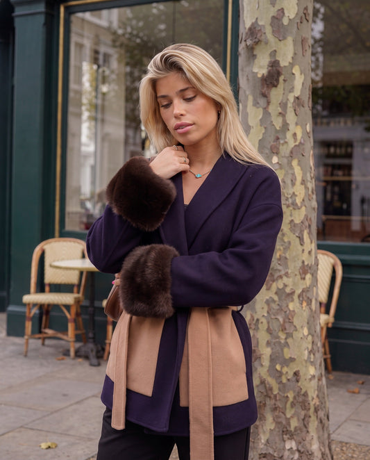 Chaqueta Costanza — Bata con Puños de Pelo Sintético