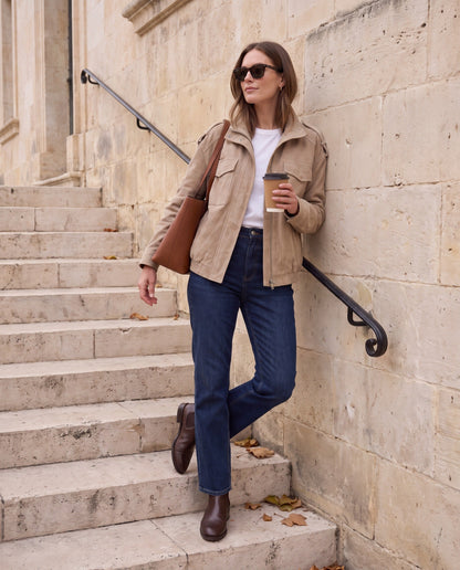 Chaqueta Ludovica — Field Jacket Efecto Ante