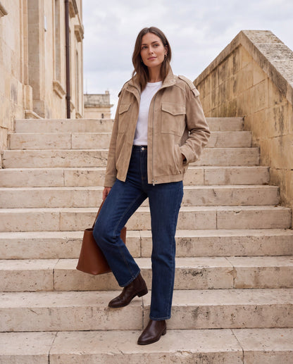 Chaqueta Ludovica — Field Jacket Efecto Ante