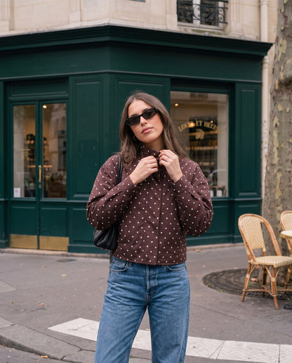 Chaqueta Margherita — de Lunares con Cuello Alto