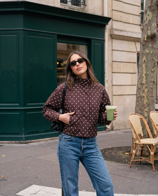 Chaqueta Margherita — de Lunares con Cuello Alto