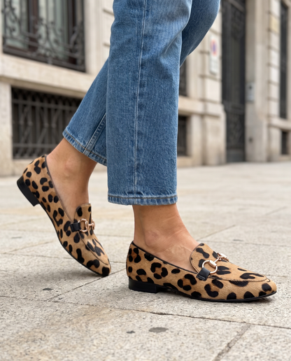 Mocasín Serena — Leopardo con herraje
