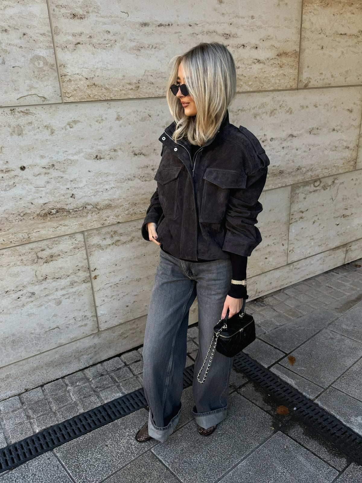 Chaqueta Bomber Efecto Ante — Estilo Utility