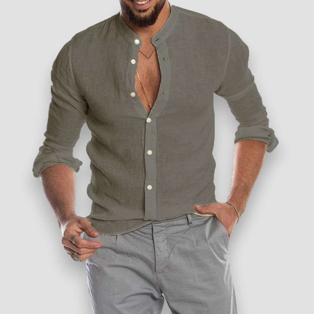 Thiago™ Camisa de lino premium transpirable para comodidad diaria