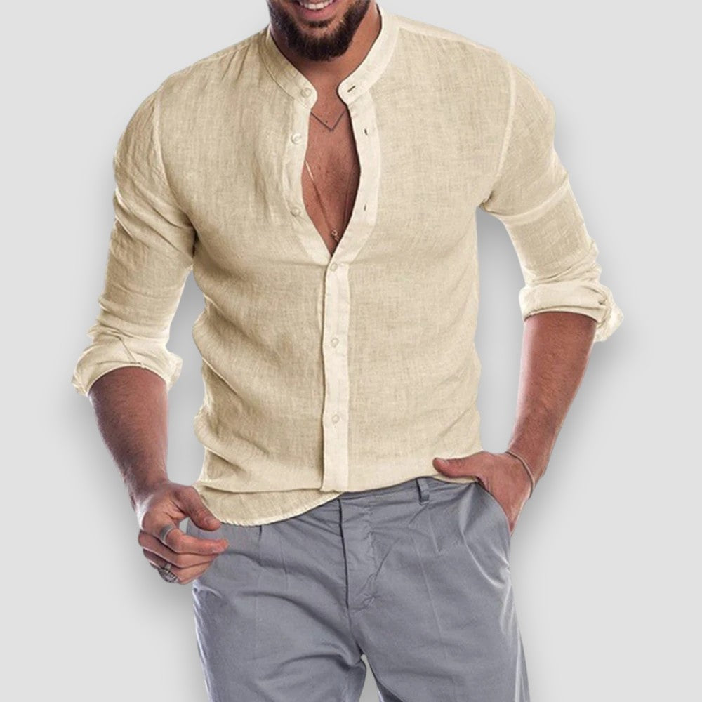 Thiago™ Camisa de lino premium transpirable para comodidad diaria