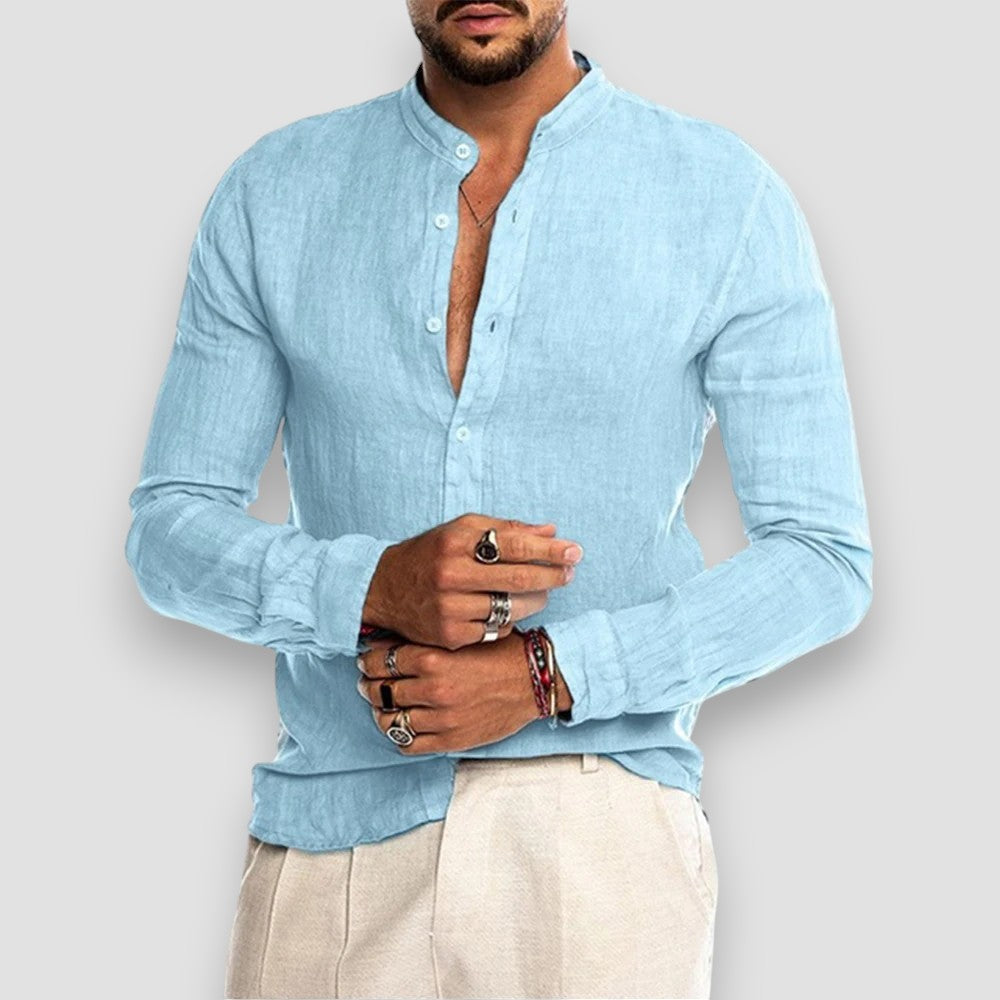 Thiago™ Camisa de lino premium transpirable para comodidad diaria