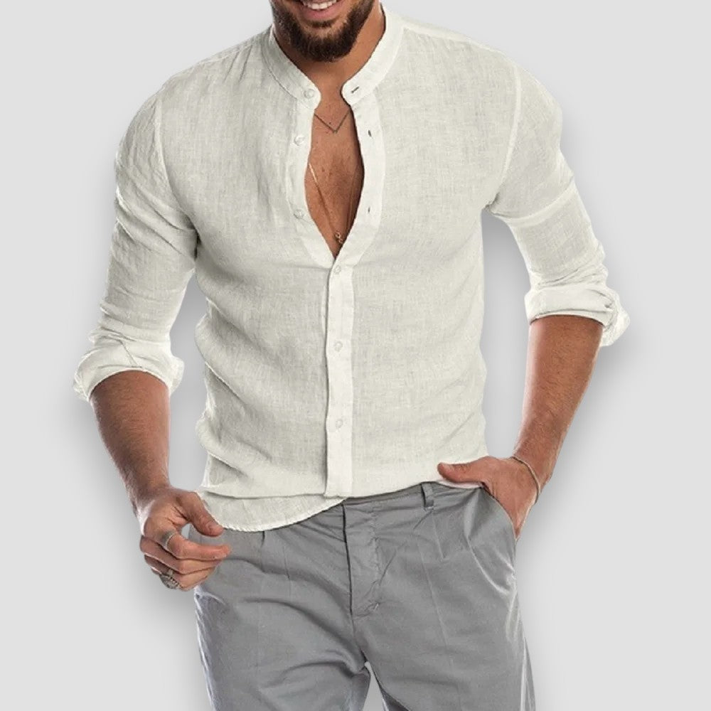 Thiago™ Camisa de lino premium transpirable para comodidad diaria
