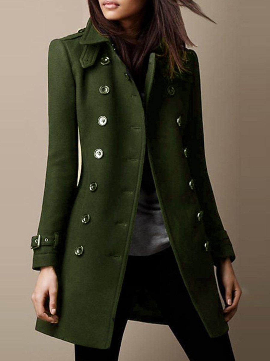 Abrigo de lana para mujer de otoño e invierno