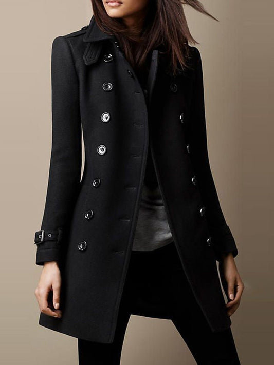 Abrigo de lana para mujer de otoño e invierno