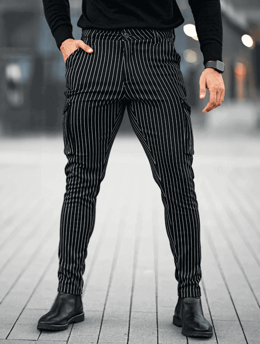 Vittorio Pantalones Slim Fit - Negro
