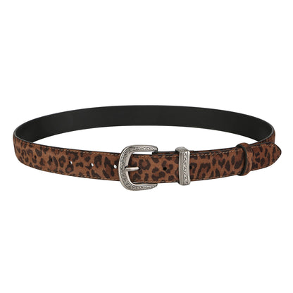 🎁 Cinturón con hebilla plateada de piel auténtica (100% off)