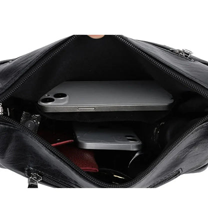 Bolso Bandolera de Piel Suave para Mujer con Compartimentos Internos