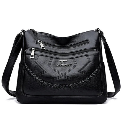 Bolso Bandolera de Piel Suave para Mujer con Compartimentos Internos