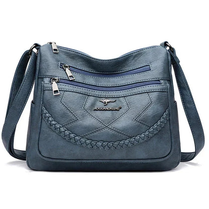 Bolso Bandolera de Piel Suave para Mujer con Compartimentos Internos