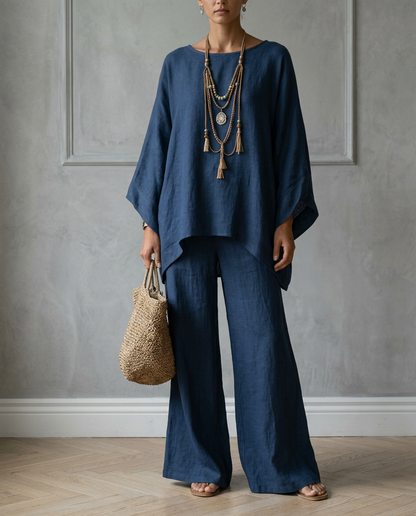Conjunto Marta — Túnica Asimétrica y Pantalón Ancho