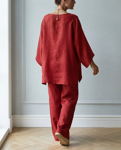 Conjunto Marta — Túnica Asimétrica y Pantalón Ancho