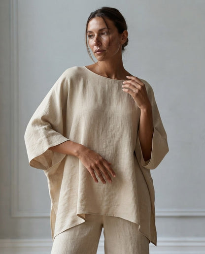 Conjunto Marta — Túnica Asimétrica y Pantalón Ancho