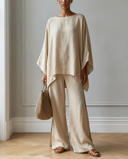 Conjunto Marta — Túnica Asimétrica y Pantalón Ancho