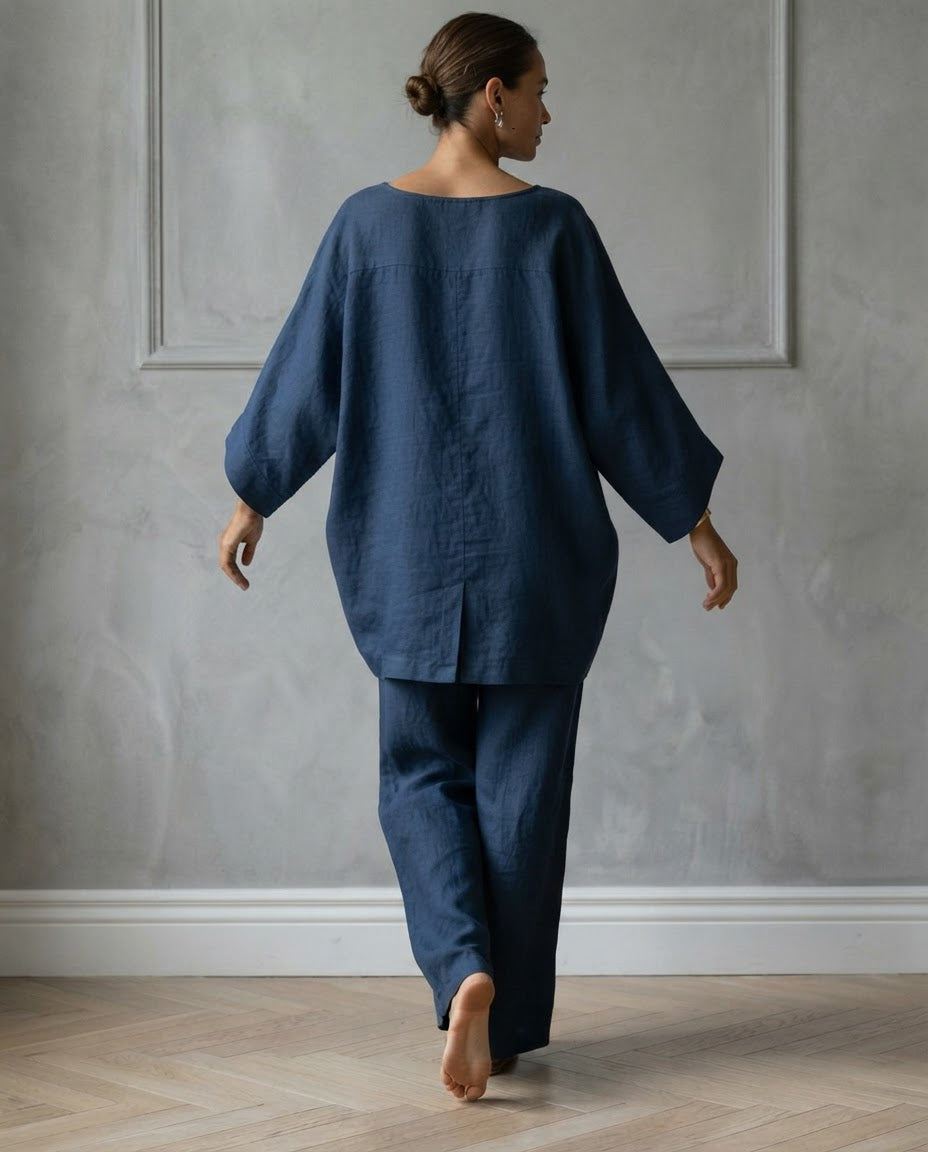 Conjunto Marta — Túnica Asimétrica y Pantalón Ancho