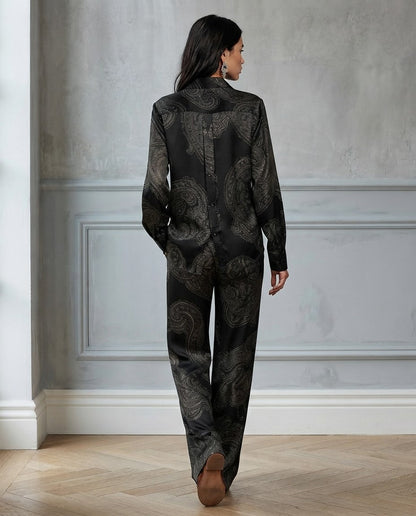 Conjunto Vittoria — Camisa y Pantalón Paisley de Satén