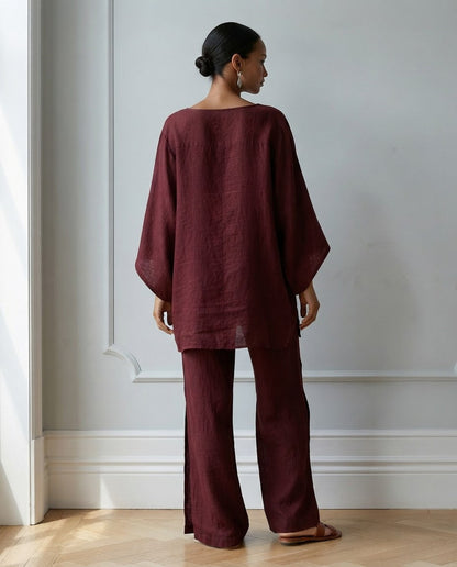 Conjunto Marta — Túnica Asimétrica y Pantalón Ancho