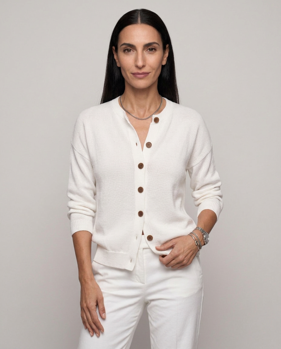 Cárdigan de punto con cuello de camisa