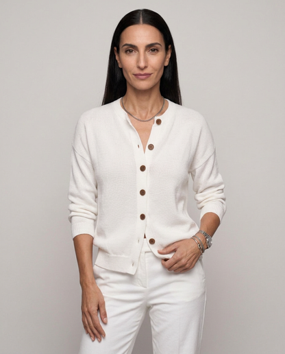 Cárdigan de punto con cuello de camisa