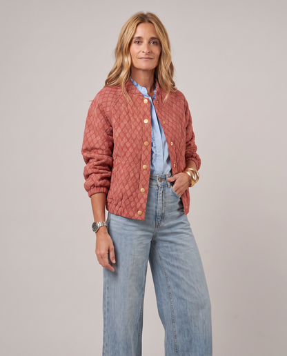 Chaqueta Corta de Rombos con Manga Farol
