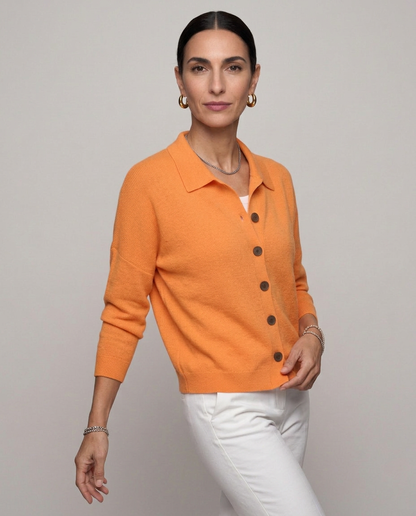 Cárdigan de punto con cuello de camisa