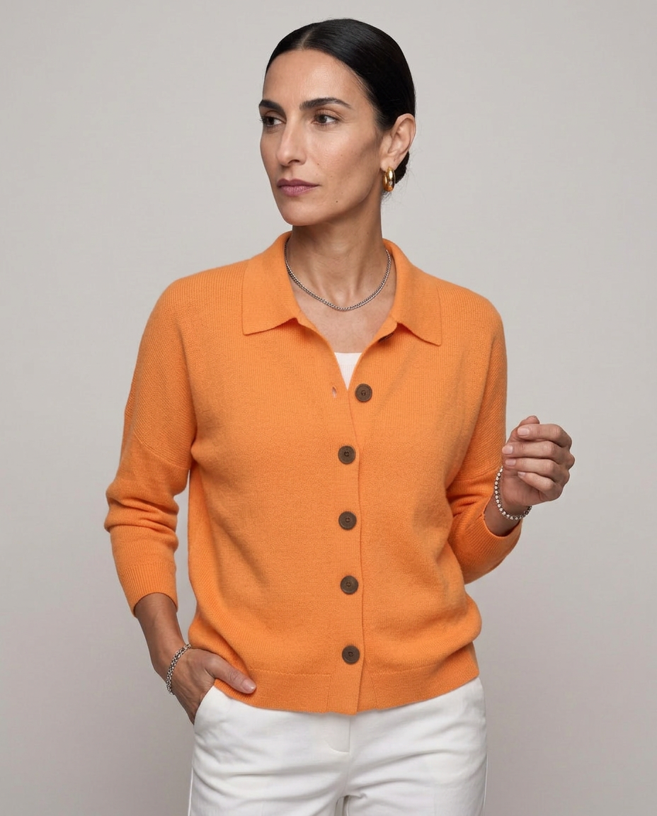 Cárdigan de punto con cuello de camisa