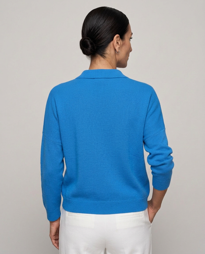 Cárdigan de punto con cuello de camisa