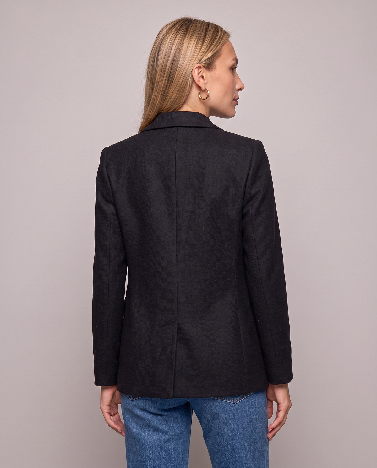 Blazer de una sola hilera efecto lana