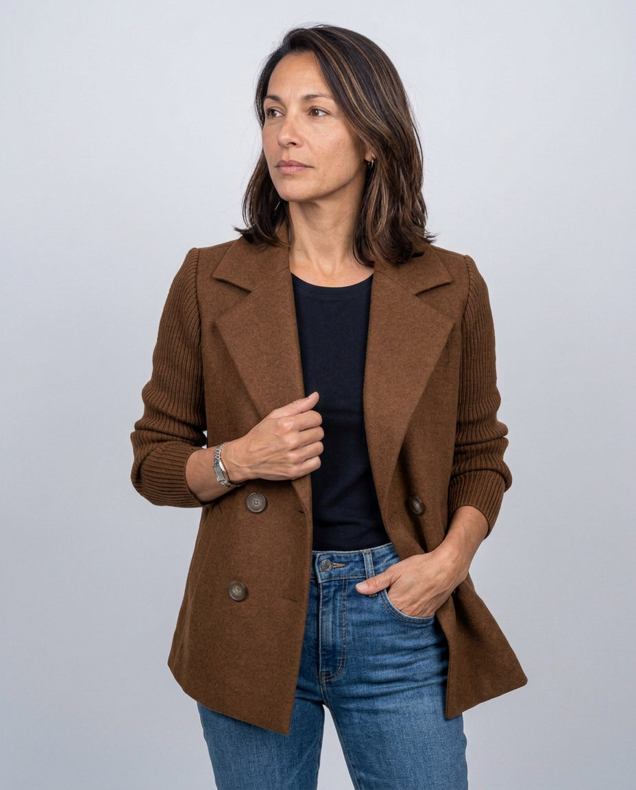 Chaqueta Cruzada Elena — Mangas de Punto