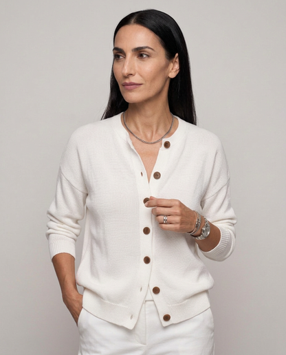 Cárdigan de punto con cuello de camisa