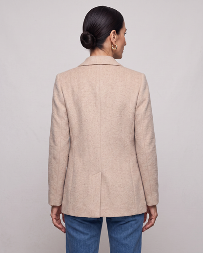 Blazer de una sola hilera efecto lana
