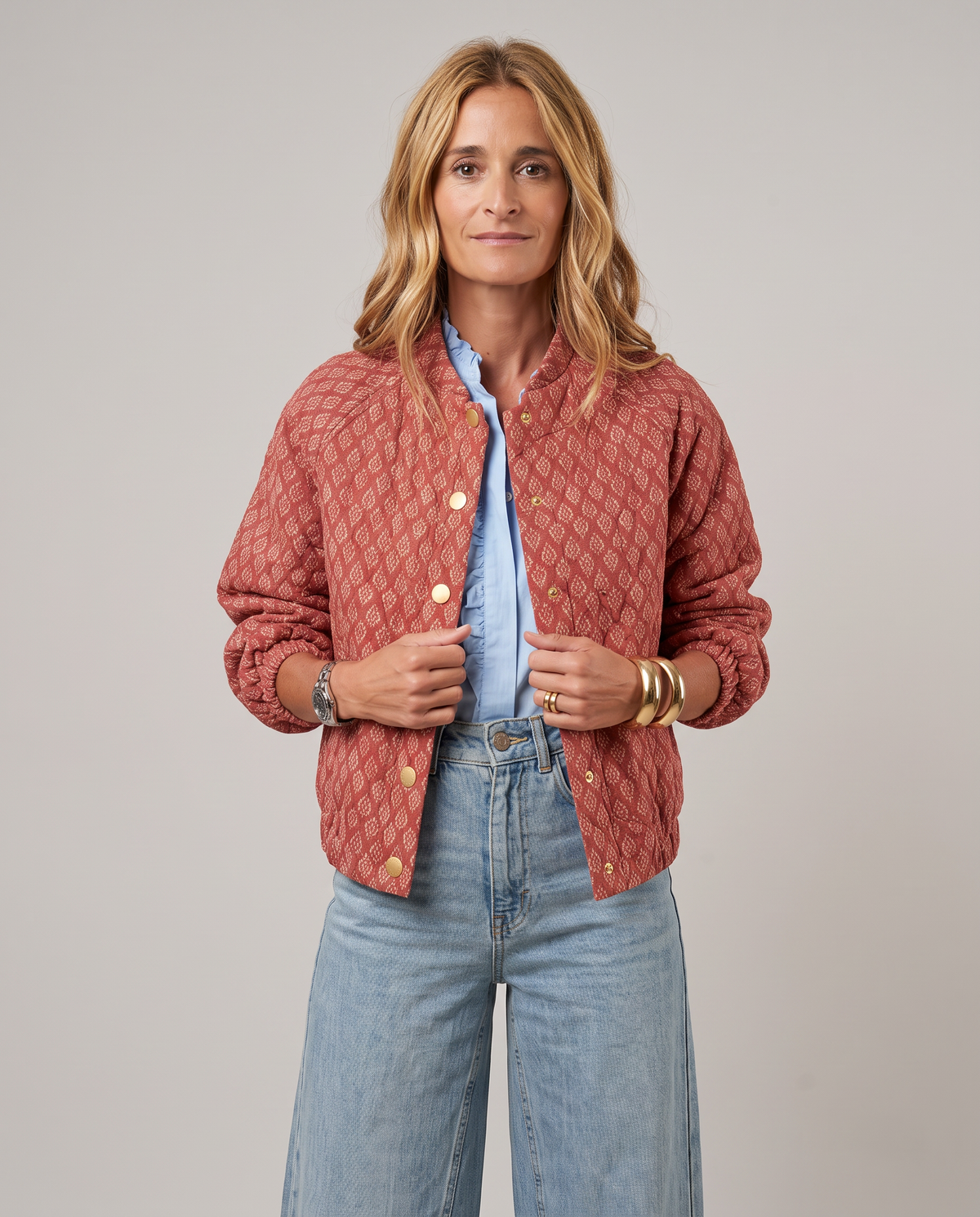 Chaqueta Corta de Rombos con Manga Farol
