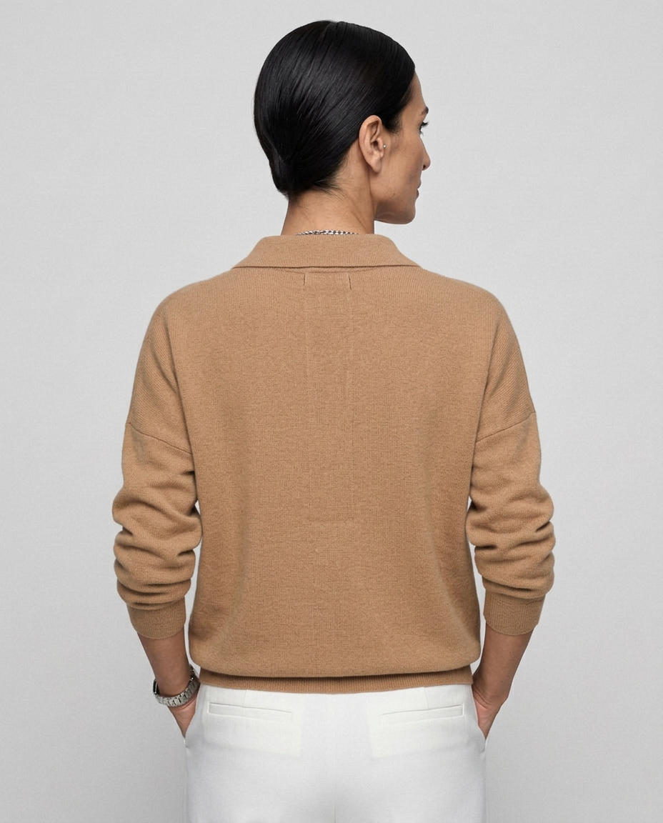Cárdigan de punto con cuello de camisa