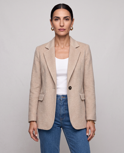 Blazer de una sola hilera efecto lana