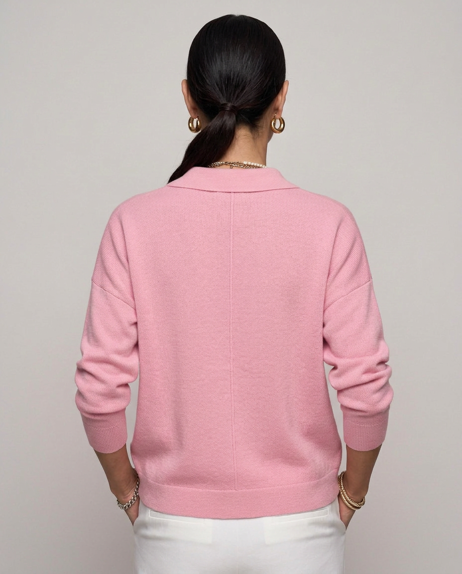 Cárdigan de punto con cuello de camisa