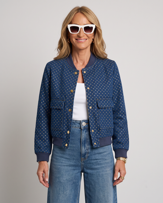 Chaqueta bomber vaquera de lunares